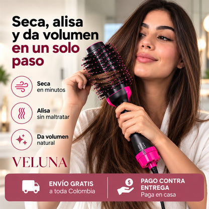 Cepillo Secador 3 en 1 – Seca, Alisa y Da Volumen en un Solo Paso