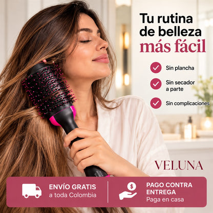 Cepillo Secador 3 en 1 – Seca, Alisa y Da Volumen en un Solo Paso