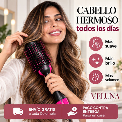 Cepillo Secador 3 en 1 – Seca, Alisa y Da Volumen en un Solo Paso